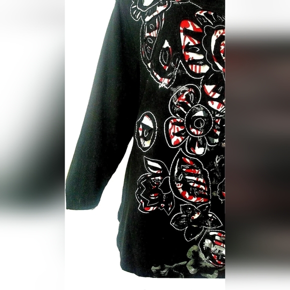 Laura Ashley Black Razor cut T-shirt Fairy Grunge Wmns 2X - Picture 3 of 9